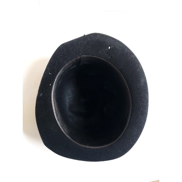 Vintage 1970 Perry Co. Sequi-Centennial  1820-1970 Black Wool Felt Hat - 7 3/8 - Picture 5 of 8